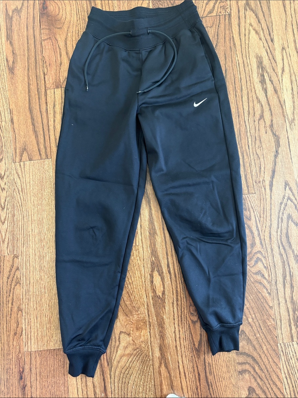 Nike Kids Black Jogger Sweatpants with White Swoosh
